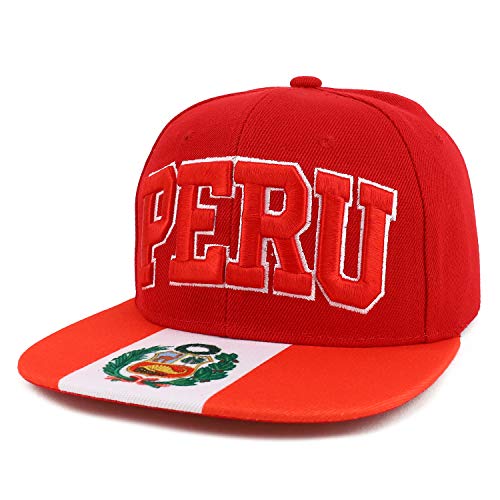 Trendy Apparel Shop Country Name 3D Embroidery Flag Print Flatbill Snapback Cap