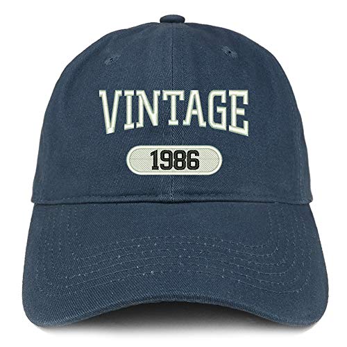 Trendy Apparel Shop 35th Birthday Vintage 1986 Soft Crown Brushed Cotton Cap