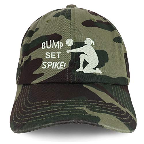 Trendy Apparel Shop Bump Set Spike Volleyball Embroidered Brushed Cotton Cap