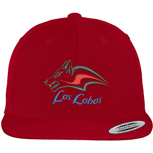 Trendy Apparel Shop Los Lobos Embroidered Flat Bill Snapback Baseball Cap