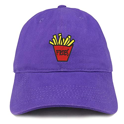 Trendy Apparel Shop Fries Embroidered Soft Crown 100% Brushed Cotton Cap