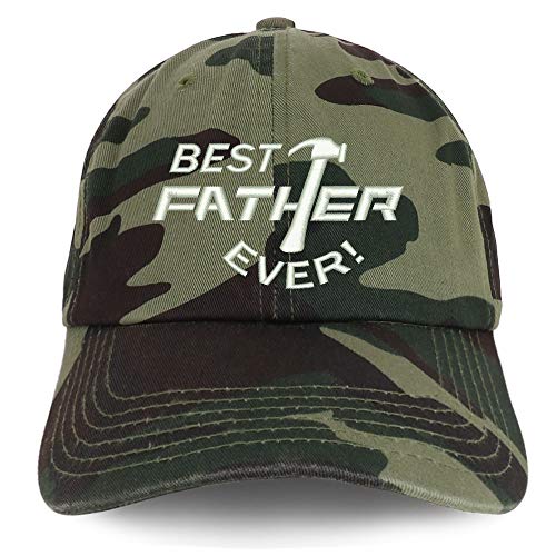 Trendy Apparel Shop Best Father Ever Embroidered Soft Crown 100% Brushed Cotton Cap