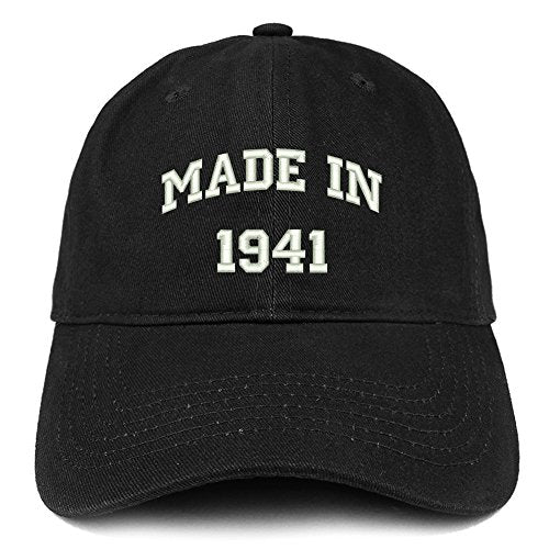 Trendy Apparel Shop Made in 1941 Text Embroidered 80th Birthday Brushed Cotton Cap