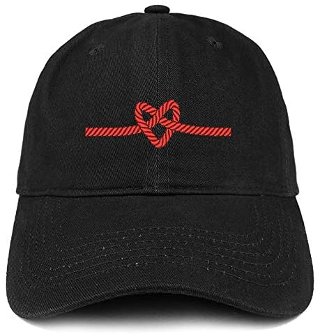 Trendy Apparel Shop Heart Knot Embroidered Cotton Unstructured Dad Hat