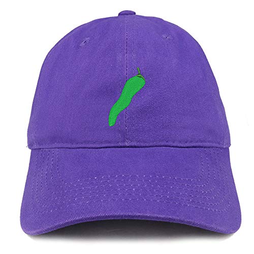 Trendy Apparel Shop Jalapeno Pepper Embroidered Soft Crown 100% Brushed Cotton Cap