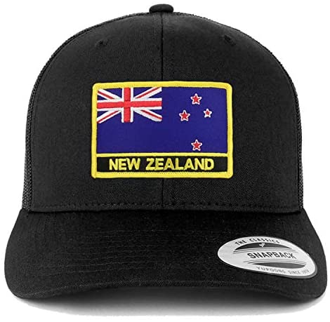 Trendy Apparel Shop Zealand Flag Patch Retro Trucker Mesh Cap