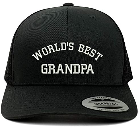 Trendy Apparel Shop Flexfit World's Best Grandpa Embroidered Retro Trucker Mesh Cap