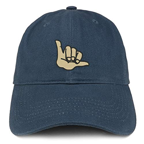 Trendy Apparel Shop Hang Loose Embroidered Soft Crown 100% Brushed Cotton Cap