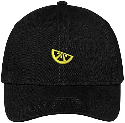 Trendy Apparel Shop Lemon Slice Embroidered 100% Quality Brushed Cotton Baseball Cap