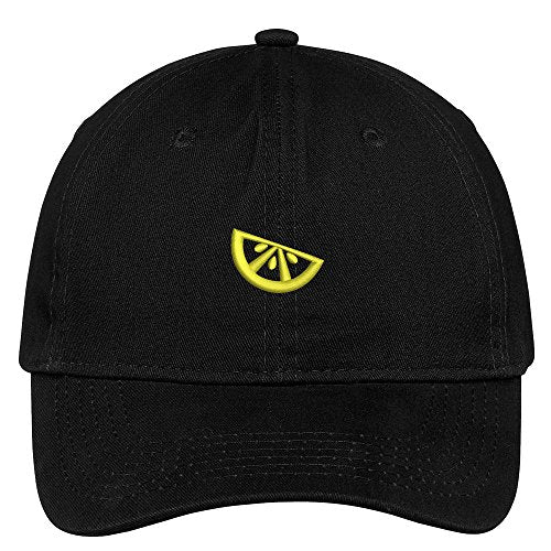 Trendy Apparel Shop Lemon Slice Embroidered 100% Quality Brushed Cotton Baseball Cap