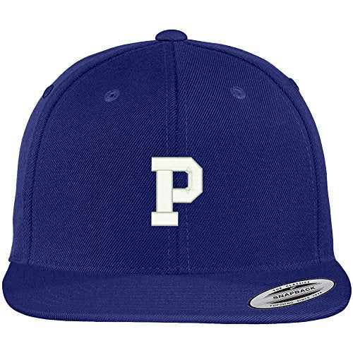 Trendy Apparel Shop Letter P Collegiate Varsity Font Initial Embroidered Baseball Cap