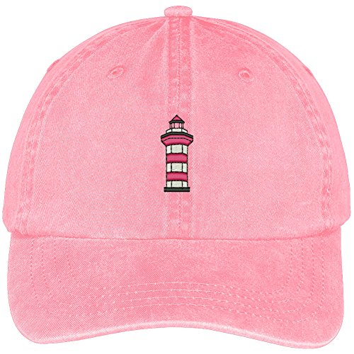 Trendy Apparel Shop Light House Embroidered Washed Soft Cotton Adjustable Baseball Cap