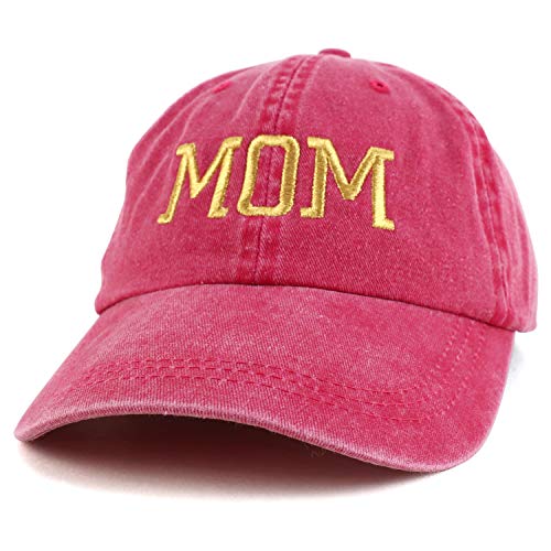Trendy Apparel Shop Mom Capital Gold Thread Pigment Dyed Low Profile Cotton Cap