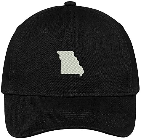 Trendy Apparel Shop Missouri State Map Embroidered Low Profile Soft Cotton Brushed Baseball Cap