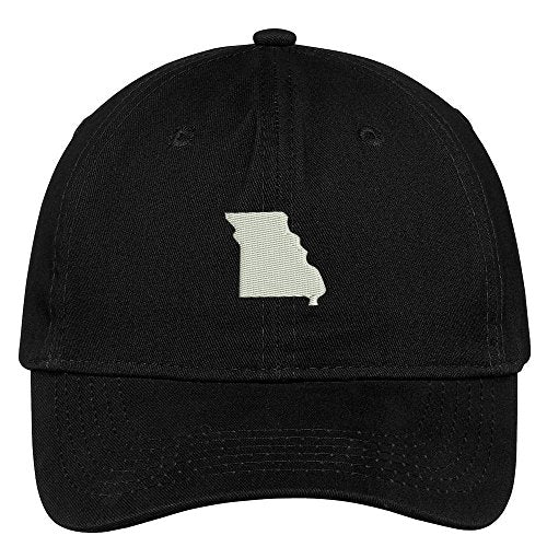 Trendy Apparel Shop Missouri State Map Embroidered Low Profile Soft Cotton Brushed Baseball Cap