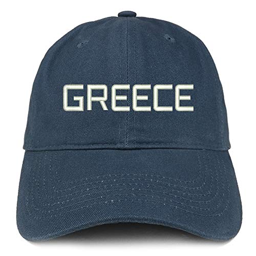 Trendy Apparel Shop Greece Text Embroidered Soft Crown 100% Brushed Cotton Cap