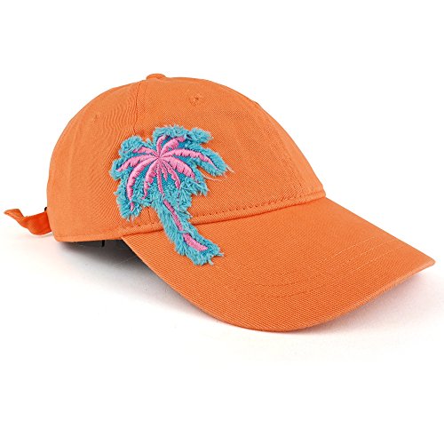 Trendy Apparel Shop Vintage Frayed Palm Tree Embroidered Patch Unstructured Adjustable Baseball Cap
