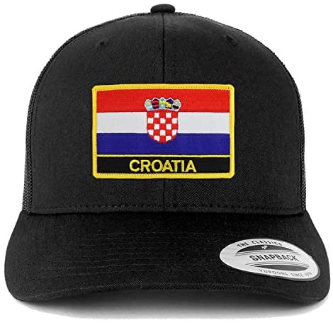 Trendy Apparel Shop Croatia Flag Patch Retro Trucker Mesh Cap