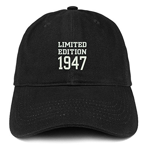 Trendy Apparel Shop Limited Edition 1947 Embroidered Birthday Gift Brushed Cotton Cap