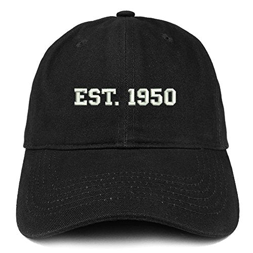 Trendy Apparel Shop EST 1950 Embroidered - 71st Birthday Gift Soft Cotton Baseball Cap