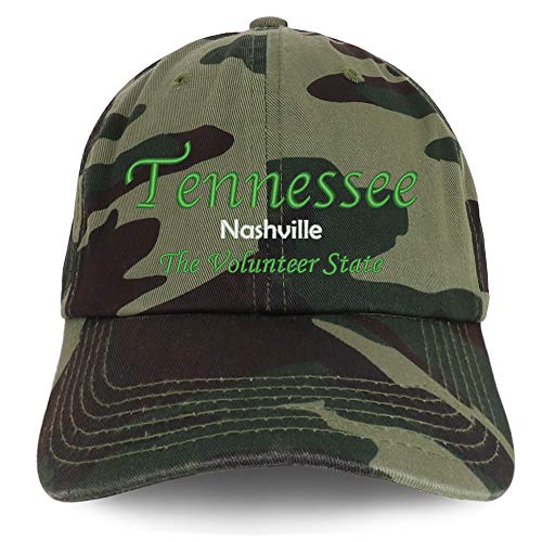 Trendy Apparel Shop Tennessee Nashville Embroidered Soft Crown 100% Brushed Cotton Cap