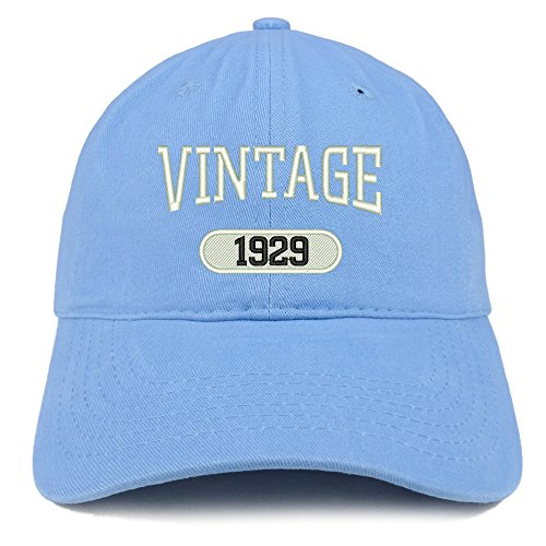 Trendy Apparel Shop Vintage 1929 Embroidered 92nd Birthday Relaxed Fitting Cotton Cap