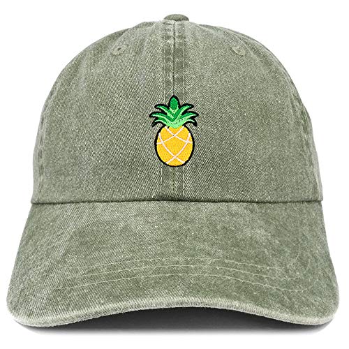 Trendy Apparel Shop Pineapple Patch Pigment Dyed Washed Baseball Cap