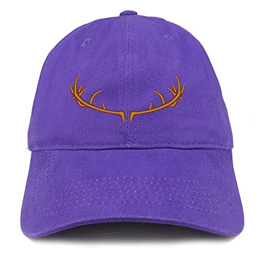 Trendy Apparel Shop Deer Horn Embroidered Brushed Cotton Cap