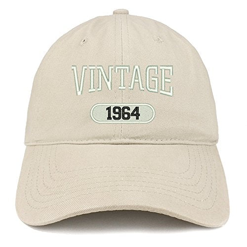 Trendy Apparel Shop Vintage 1964 Embroidered 57th Birthday Relaxed Fitting Cotton Cap