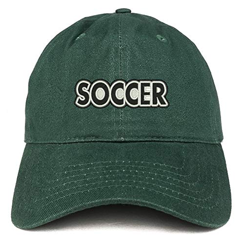 Trendy Apparel Shop Soccer Embroidered Soft Crown 100% Brushed Cotton Cap
