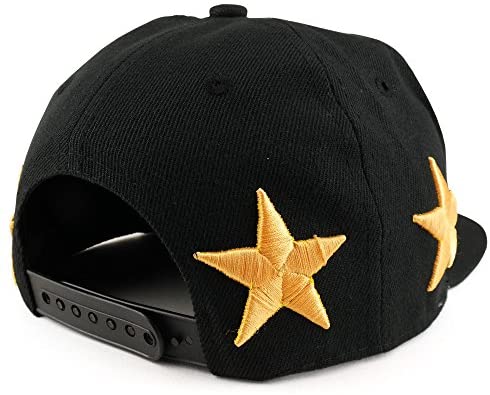 Trendy Apparel Shop 3D Stars Embroidered Structured High Profile Flatbill Snapback Cap