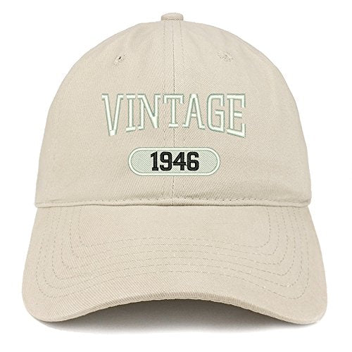 Trendy Apparel Shop Vintage 1946 Embroidered 75th Birthday Relaxed Fitting Cotton Cap