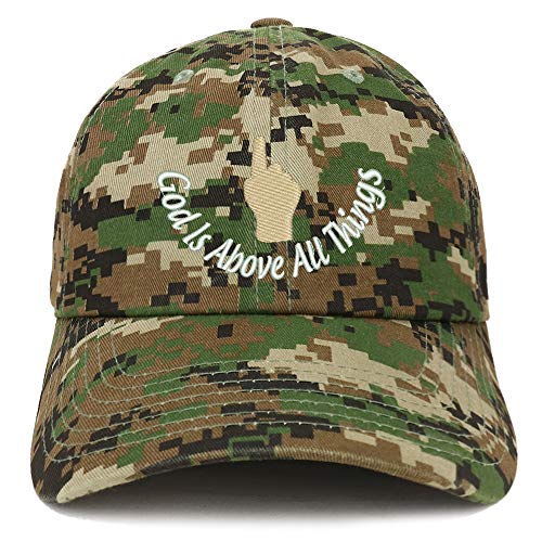 Trendy Apparel Shop God is Above All Things Soft Crown 100% Brushed Cotton Cap