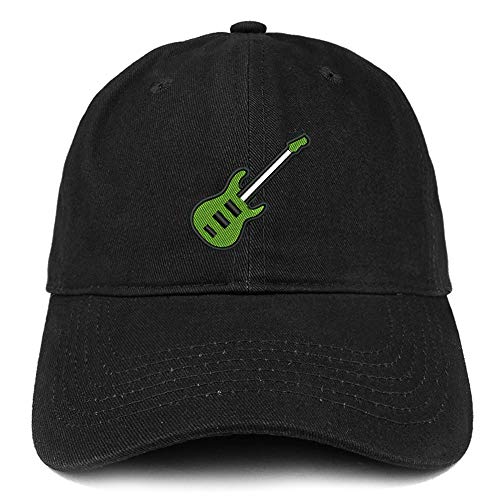 Trendy Apparel Shop Bass Guitar Embroidered Soft Crown Brushed Cotton Cap