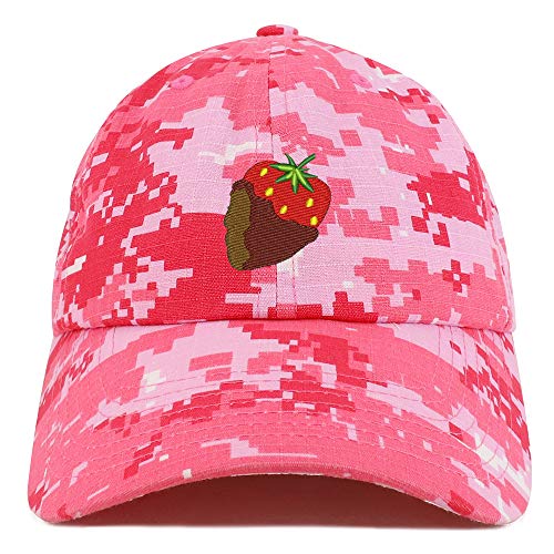 Trendy Apparel Shop Chocolate Dipped Strawberry Soft Crown 100% Brushed Cotton Cap