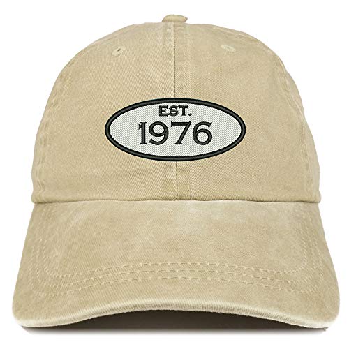 Trendy Apparel Shop 45th Birthday Established 1976 Washed Cotton Adjustable Cap