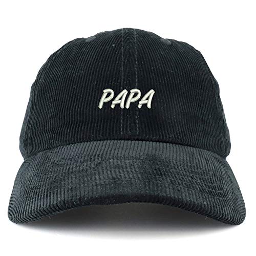 Trendy Apparel Shop PAPA Embroidered Cotton Corduroy Unstructured Baseball Cap