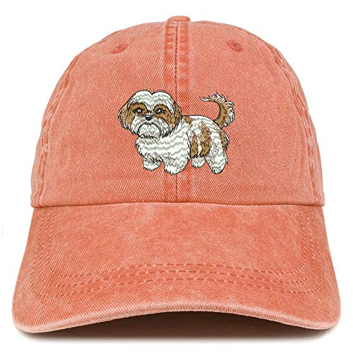 Trendy Apparel Shop Shih Tzu Embroidered Washed Low Profile Cap