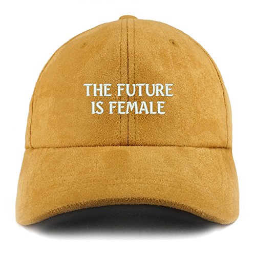 Trendy Apparel Shop The Future is Female Embroidered Faux Suede Leather Adjustable Cap