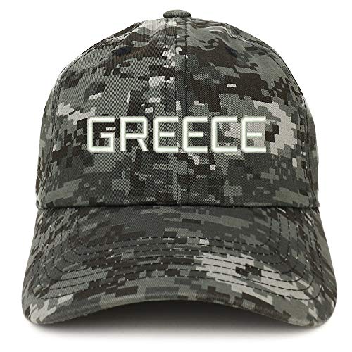 Trendy Apparel Shop Greece Text Embroidered Soft Crown 100% Brushed Cotton Cap