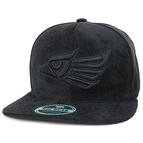 Trendy Apparel Shop Hecho En Mexico Eagle 3D Embroidered Corduroy Flat Bill Snapback Cap