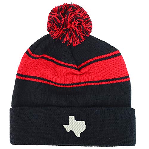 Trendy Apparel Shop Texas State Two Tone Pom Striped Long Beanie Hat