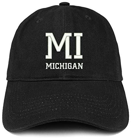 Trendy Apparel Shop MI Michigan State Acronym Embroidered Cotton Dad Hat