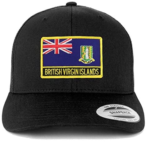 Trendy Apparel Shop British Virgin Islands Flag Patch Retro Trucker Mesh Cap