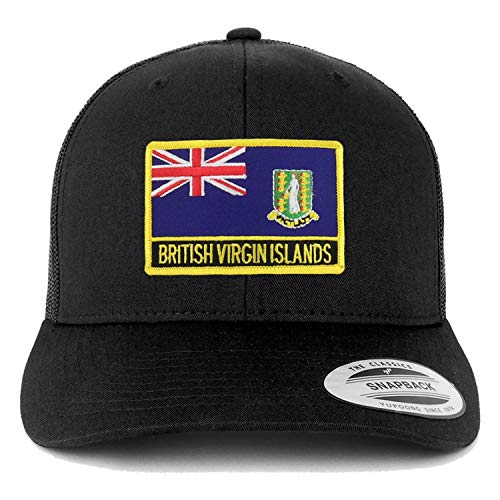 Trendy Apparel Shop British Virgin Islands Flag Patch Retro Trucker Mesh Cap