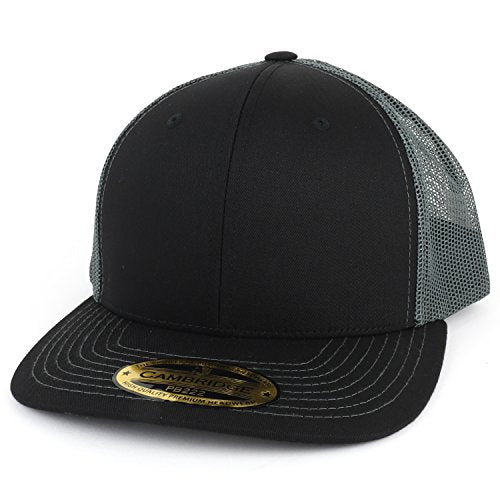 Trendy Apparel Shop Structured Crown Mesh Back Snapback Hat with Flat Bill