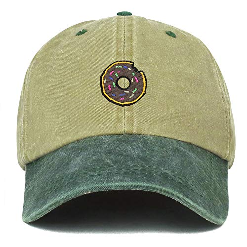 Trendy Apparel Shop Donut Patch Pigment Dyed Washed Two Tone Baseball Cap