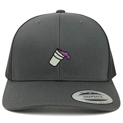 Trendy Apparel Shop Flexfit XXL Double Cup Morning Coffee Embroidered Retro Trucker Mesh Cap