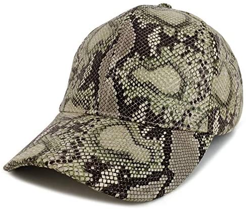 Trendy Apparel Shop Snake Skin PU Structured Baseball Cap