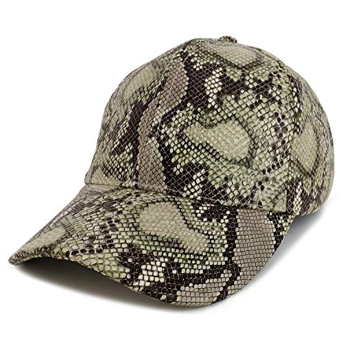 Trendy Apparel Shop Snake Skin PU Structured Baseball Cap